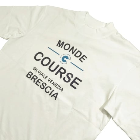 COURSE（コース） Tシャツ 半袖 レタード イラスト メンズ ホワイト 白 コットン 日本製(CR512001-01 )