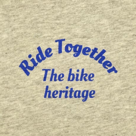 OLOW（オロウ） Tシャツ バックプリント 自転車のイラスト グレーｘブルー オーガニックコットン100% ゆったりシルエット【サイモン・ランドレイン】（OL612002-90 ）