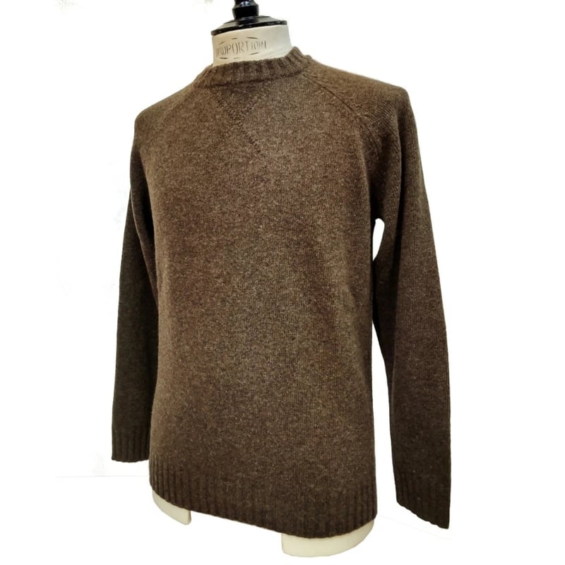 KIRO（キロ） イタリア製 クルーネックセーター メンズ ブラウングレー