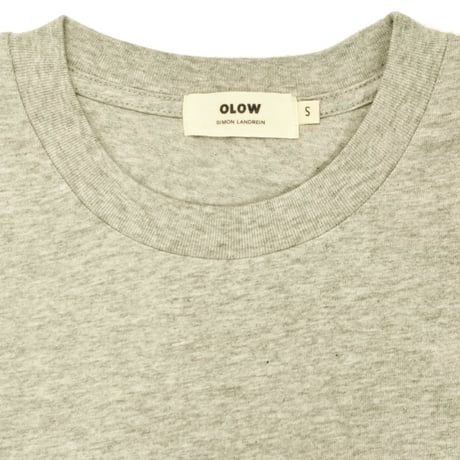 OLOW（オロウ） Tシャツ バックプリント 自転車のイラスト グレーｘブルー オーガニックコットン100% ゆったりシルエット【サイモン・ランドレイン】（OL612002-90 ）