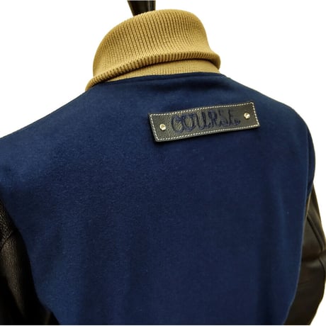 COURSE＜コース＞スタジアムジャンパー Varsity Jacket Blue + Navyブルーｘネイビー(CR224001-80)