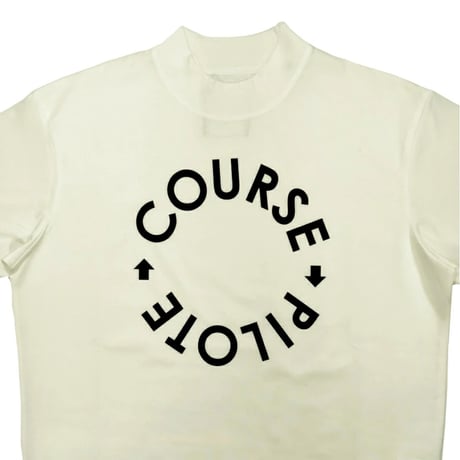 【新入荷】COURSE（コース） Tシャツ 半袖 レタード COURSE PILOTE メンズ  ホワイト 白ｘネイビー コットン 日本製（CR612001-01）