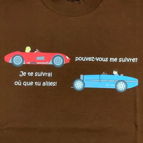 COURSE（コース） Tシャツ 半袖 クラシック レーシングカー イラスト メンズ CR512002-70 ライトブラウン コットン 日本製