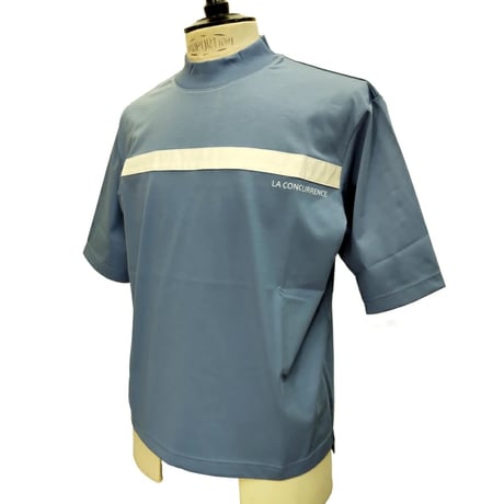 COURSE（コース） Tシャツ 半袖 メンズ  ブルーｘホワイトライン コットン 別布縫付けライン柄（CR312001-81）