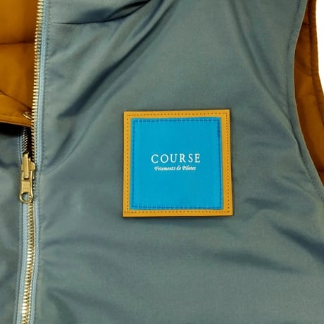 COURSE（コース） ジップアップジレ（ベスト）リバーシブル メンズ ブラウンｘブルーグレー 中綿入り( CR524002-78)