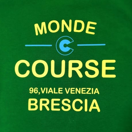 COURSE（コース） Tシャツ 半袖 レタード イラスト メンズ グリーン コットン 日本製(CR512001-60)