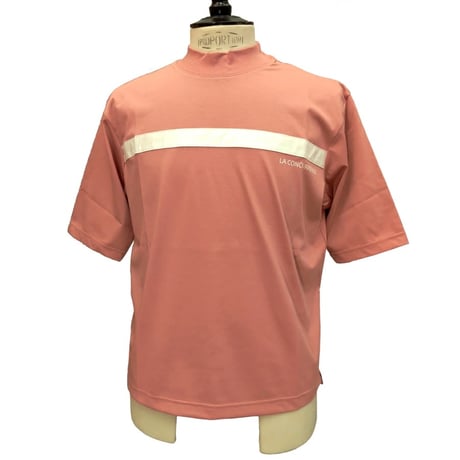 COURSE（コース） Tシャツ 半袖 メンズ  ピンクｘホワイトライン コットン 別布縫付けライン柄（CR312001-30）
