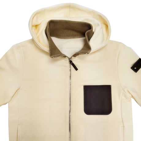 COURSE＜コース＞フーテッドブルゾン Winter Cotton Hooded parka Ecru  オフホワイト(CR223002-01)