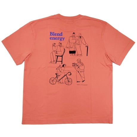 OLOW（オロウ） Tシャツ バックプリント 人と自転車などのイラスト ピンク ローズ オーガニックコットン100% ゆったりシルエット【ケイト・マクエニフ】（ OL612002-30）