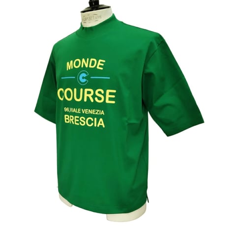 COURSE（コース） Tシャツ 半袖 レタード イラスト メンズ グリーン コットン 日本製(CR512001-60)