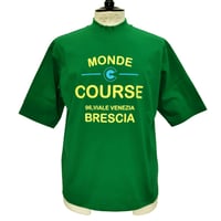 COURSE（コース） Tシャツ 半袖 レタード イラスト メンズ グリーン コットン 日本製(CR512001-60)
