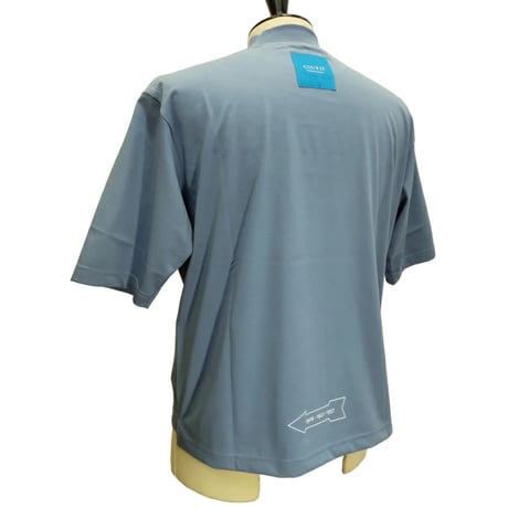COURSE（コース） Tシャツ 半袖 メンズ  ブルーｘホワイトライン コットン 別布縫付けライン柄（CR312001-81）