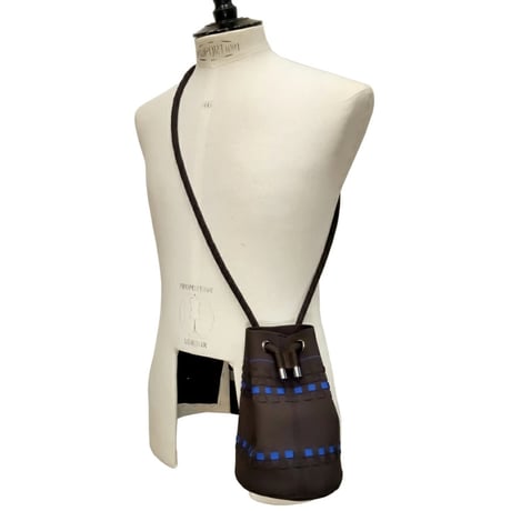【新入荷】POCCA（ポッカ） イタリア製 ディティーバッグ 小型  ブラウンｘブルー ポリエステル ナイロン DITTY BAG ポシェット メンズ レディース（PO619001-71）