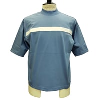 COURSE（コース） Tシャツ 半袖 メンズ  ブルーｘホワイトライン コットン 別布縫付けライン柄（CR312001-81）