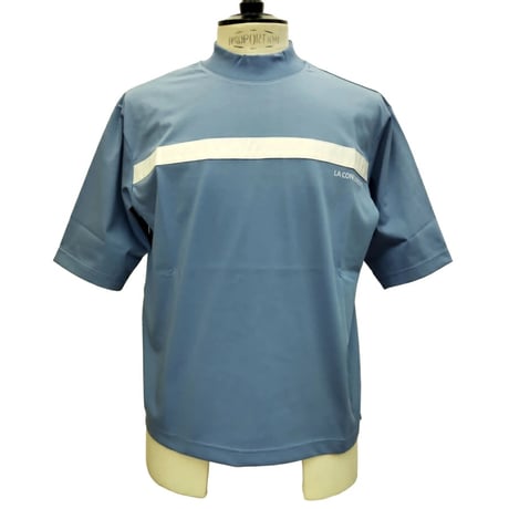 COURSE（コース） Tシャツ 半袖 メンズ  ブルーｘホワイトライン コットン 別布縫付けライン柄（CR312001-81）