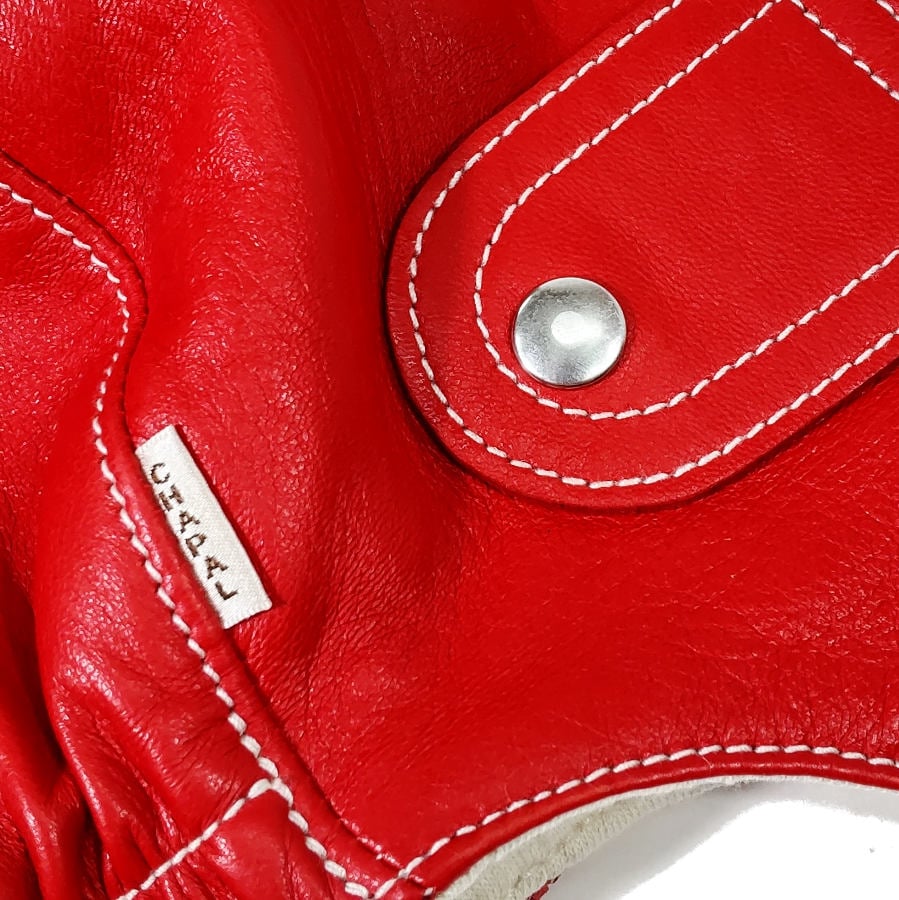 CHAPAL シャパル フランス製 羊革 ソフトヘルメット パイロット レッド