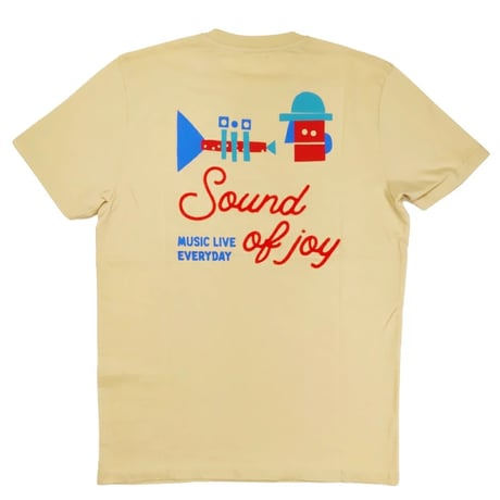 OLOW（オロウ） Tシャツ バックグラフィック 楽器・音楽のイラストベージュ オーガニックコットン100% 【ケイト・マクエニフ】( OL612002-11 )