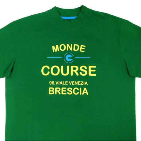 COURSE（コース） Tシャツ 半袖 レタード イラスト メンズ グリーン コットン 日本製(CR512001-60)