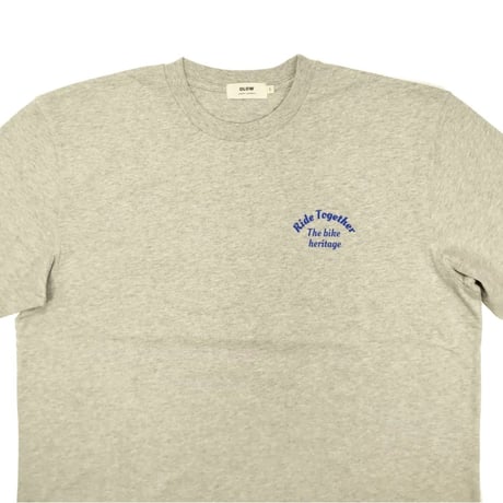 OLOW（オロウ） Tシャツ バックプリント 自転車のイラスト グレーｘブルー オーガニックコットン100% ゆったりシルエット【サイモン・ランドレイン】（OL612002-90 ）