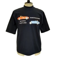 COURSE（コース） Tシャツ 半袖 クラシック レーシングカー イラスト メンズ ネイビー コットン 日本製（ CR512002-80）