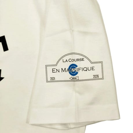 【新入荷】COURSE（コース） Tシャツ 半袖 レタード COURSE PILOTE メンズ  ホワイト 白ｘネイビー コットン 日本製（CR612001-01）