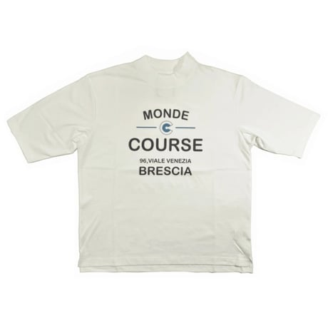 COURSE（コース） Tシャツ 半袖 レタード イラスト メンズ ホワイト 白 コットン 日本製(CR512001-01 )