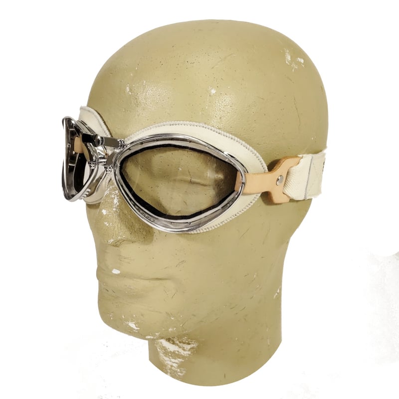 CHAPAL シャパル フランス製 羊革 ゴーグル(L)ホワイト クラシックカー