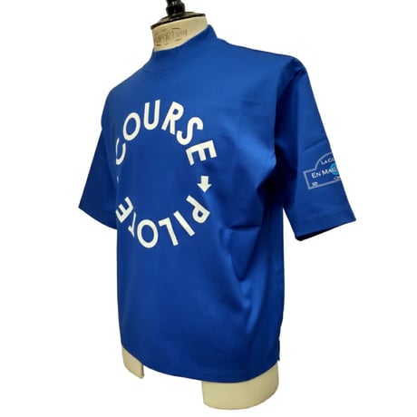 【新入荷】COURSE（コース） Tシャツ 半袖 レタード COURSE PILOTE メンズダークブルーｘ白 コットン 日本製（ CR612001-80 ）