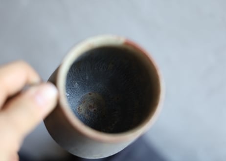 鉄粉のある　マグカップ　線　ブルーグレーグリーン アンティークな雰囲気