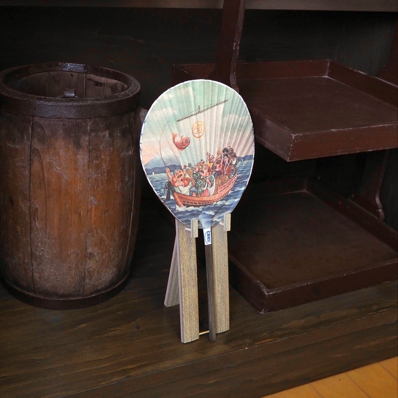 小丸渋うちわ 七福神 /昭和時代 復刻版 | 栗川商店
