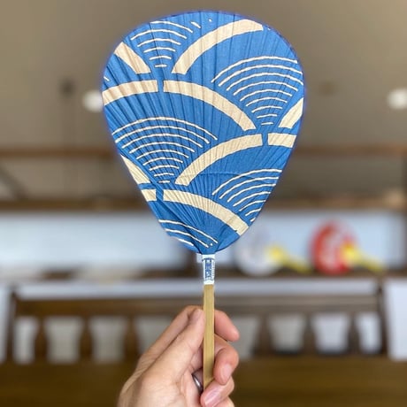 伊勢型渋うちわ　青海波　⑭