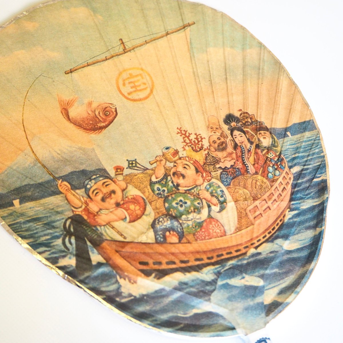 小丸渋うちわ 七福神 /昭和時代 復刻版 | 栗川商店