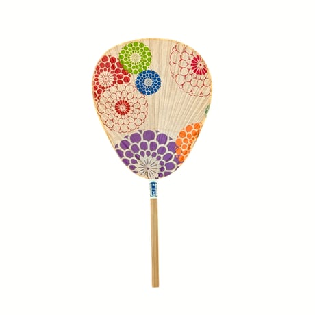 伊勢型渋うちわ　カラフル花火　⑫