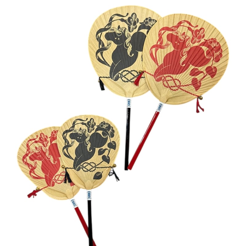 2026年小サイズ】仏扇渋うちわ赤 厄とばし午年 /カワグチタクヤ /干支