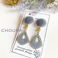 ファーカボション×ふわもこベイクドカラーチャーム ピアス/イヤリング