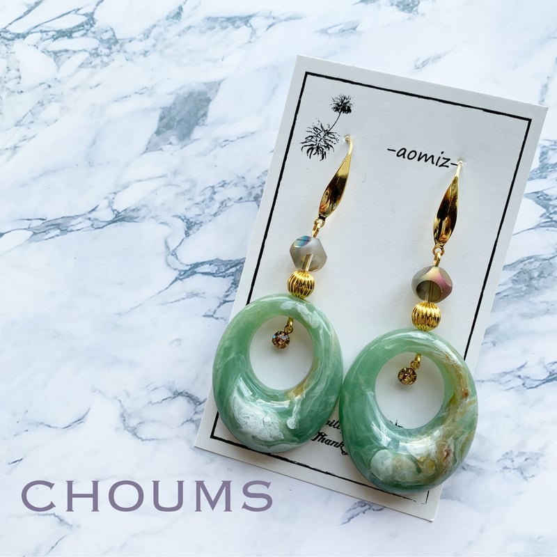 大ぶり マーブルアクリルパーツ ピアス/イヤリング | CHOUMS