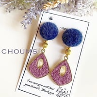 ファーカボション×ふわもこベイクドカラーチャーム ピアス/イヤリング