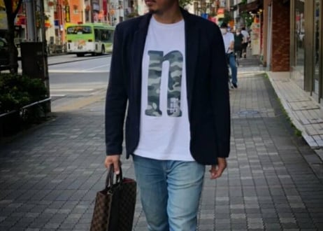 【No border squad × 釣日和 】コラボ  オリジナルカモフラTシャツ ー WHITE
