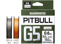 Sinking PEライン　SHIMANO　PITBULL 150m　ハイビズオレンジ　各号数