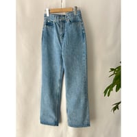 high-waist straight denim