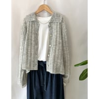 wide collar knit cardigan