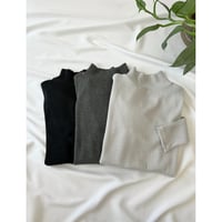 warm rib high neck tops