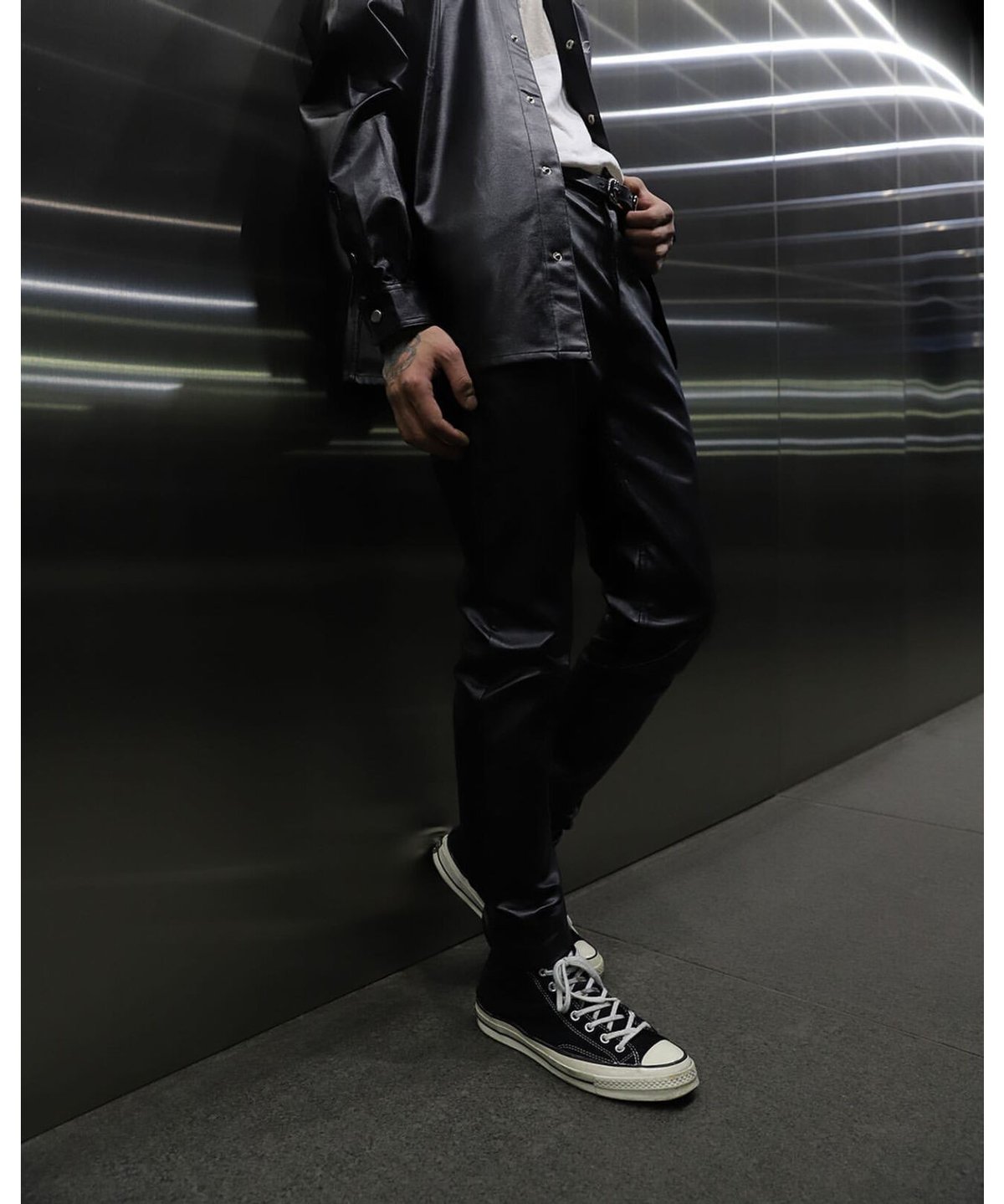 トップス LAST NEST \"LEATHER EMBROIDERED SHIRTS\" LAST NEST 