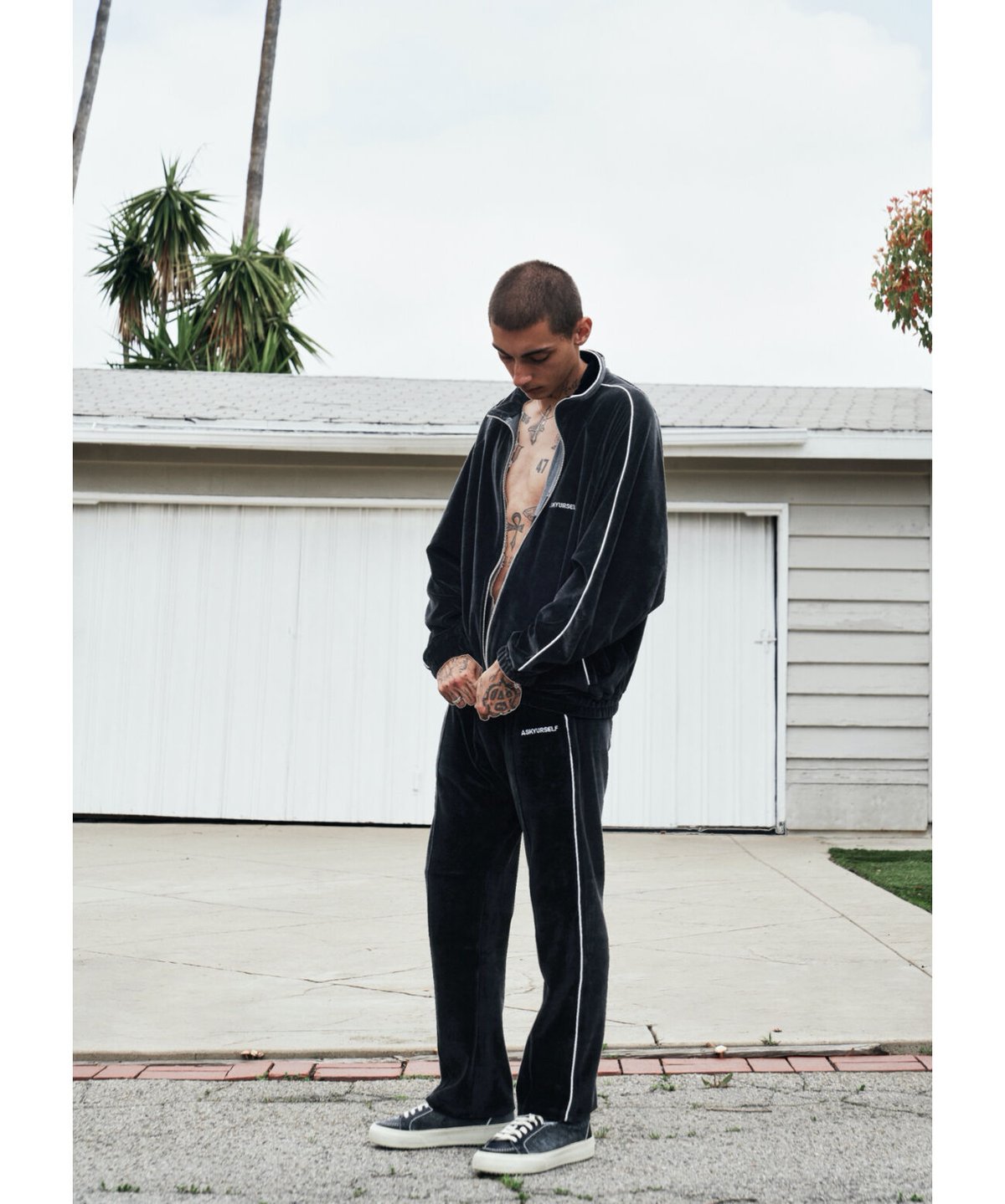 ASKYURSELF / velour track pants