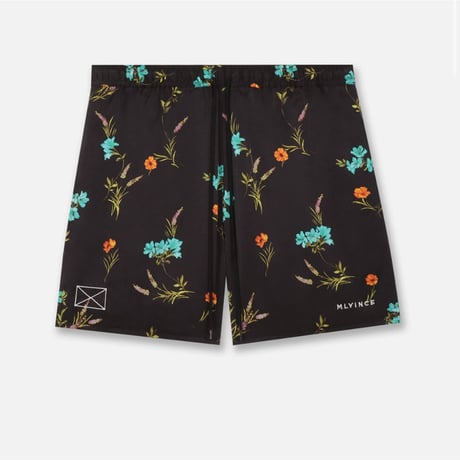 MLVINCE / floral beach shorts black