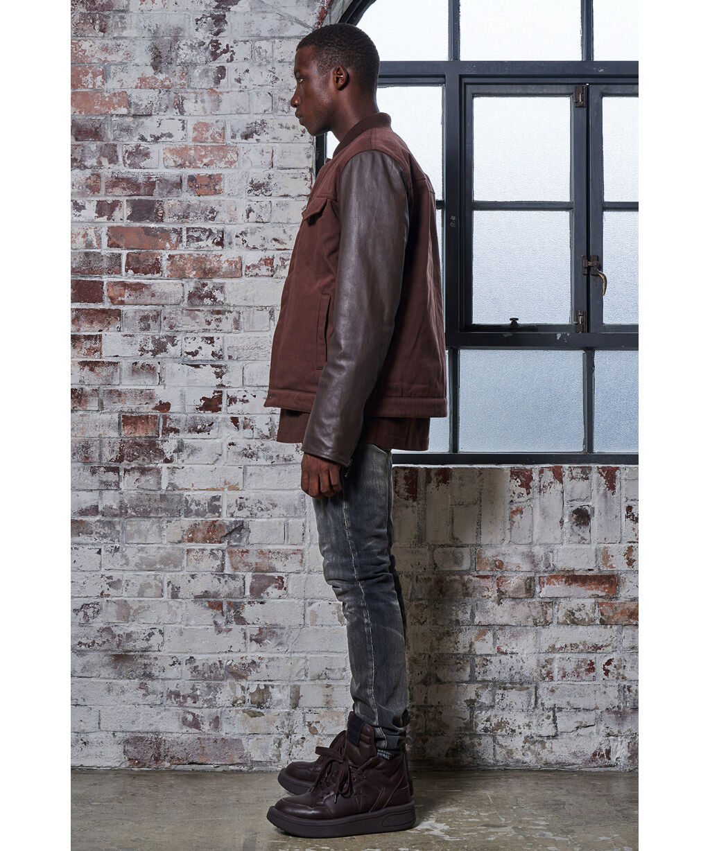 ジャケット・アウター MLVINCE BERINGER LEATHER SLEEVE JACKET 