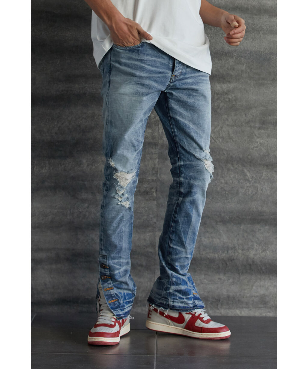 定価4.4万】【32】MLVINCE /type-1スリムダメージデニムパンツ 【公式 
