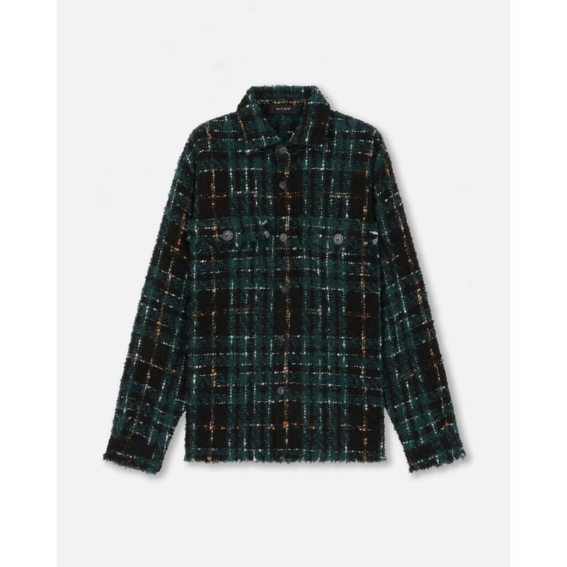 ジャケット・アウター mlvince check tweed shirts green mlvince check tweed shirts green