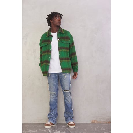 MLVINCE / oversized check jacket green