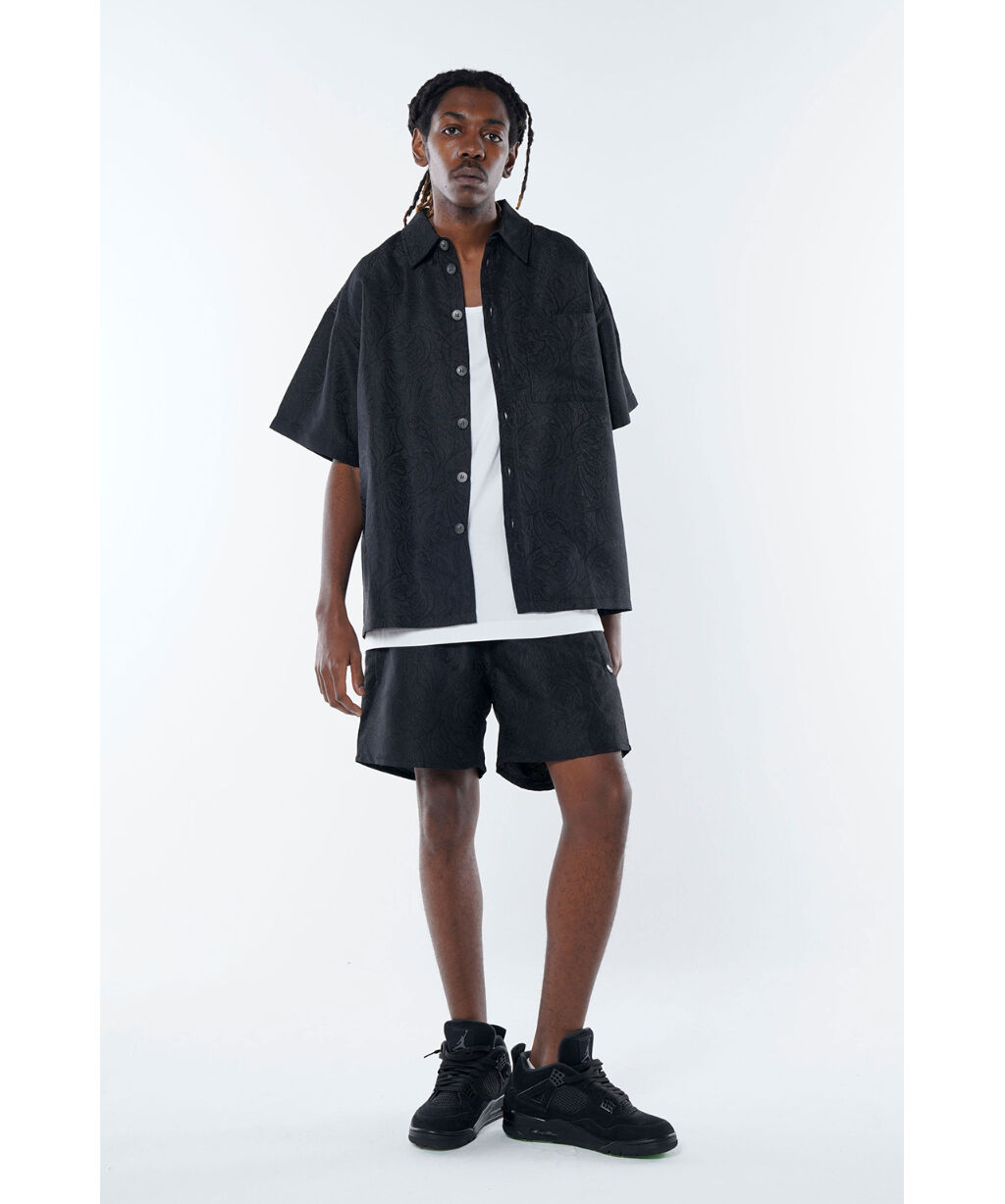 MLVINCE / jaquard paisley S/S shirts black | ot